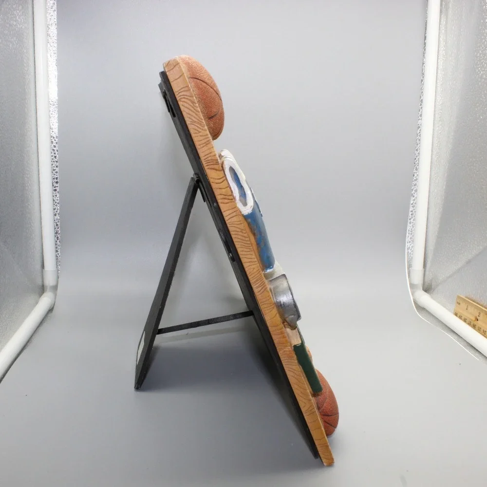 Russ Berrie Basketball Picture Frame 3D Resin Handpainted 8x10 Brown Sport Decor